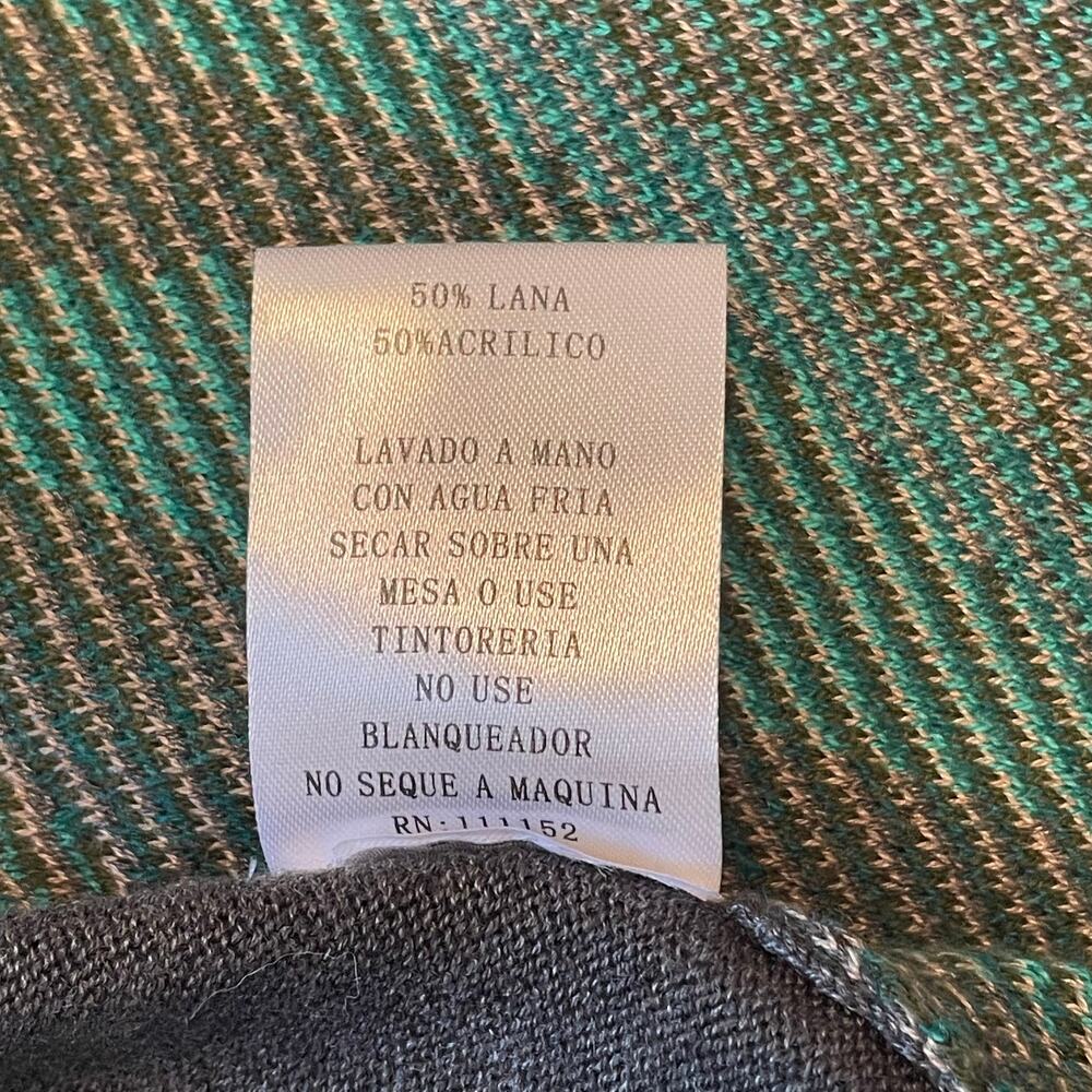 Alberto Makali Wool Blend Open Cardigan Women's Size Medium Green Gray Drapey - Picture 5 of 7